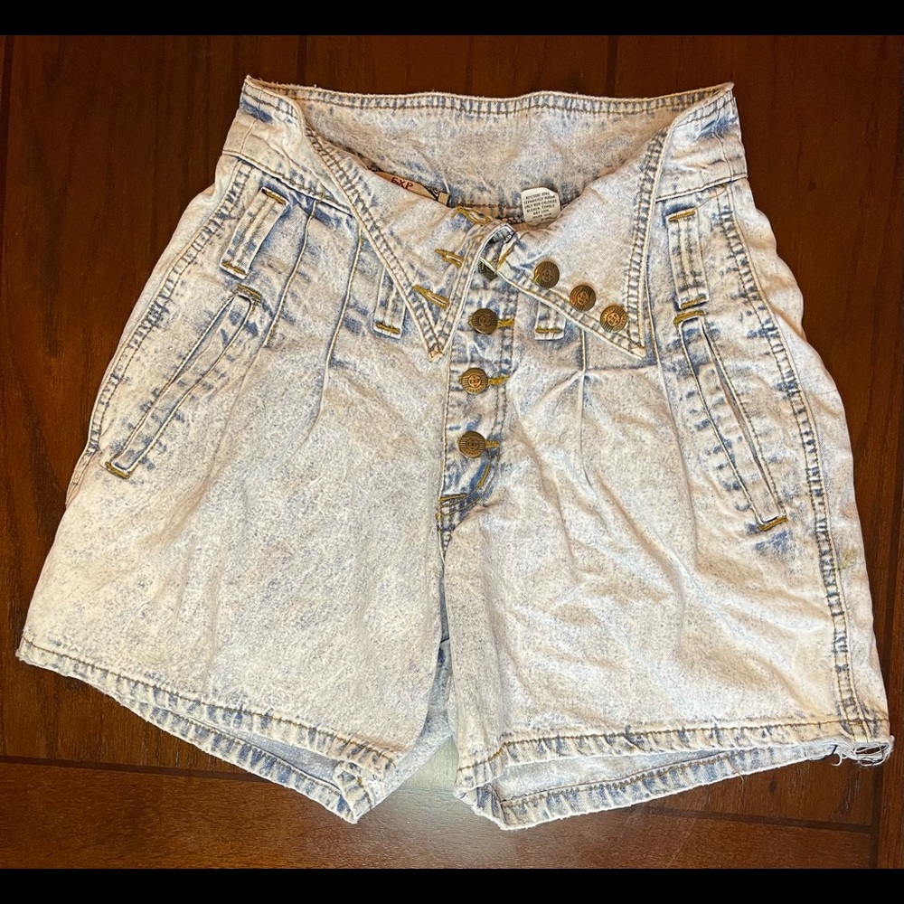 Vintage Express jean shorts high wasted acid wash size 5